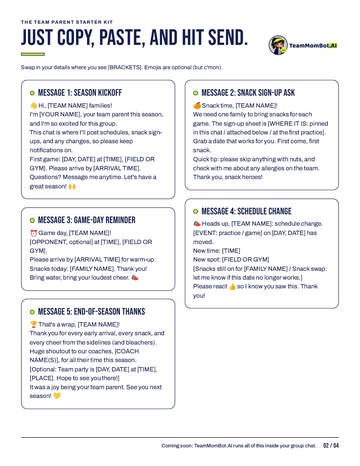 Page 2: copy-and-paste group chat messages
